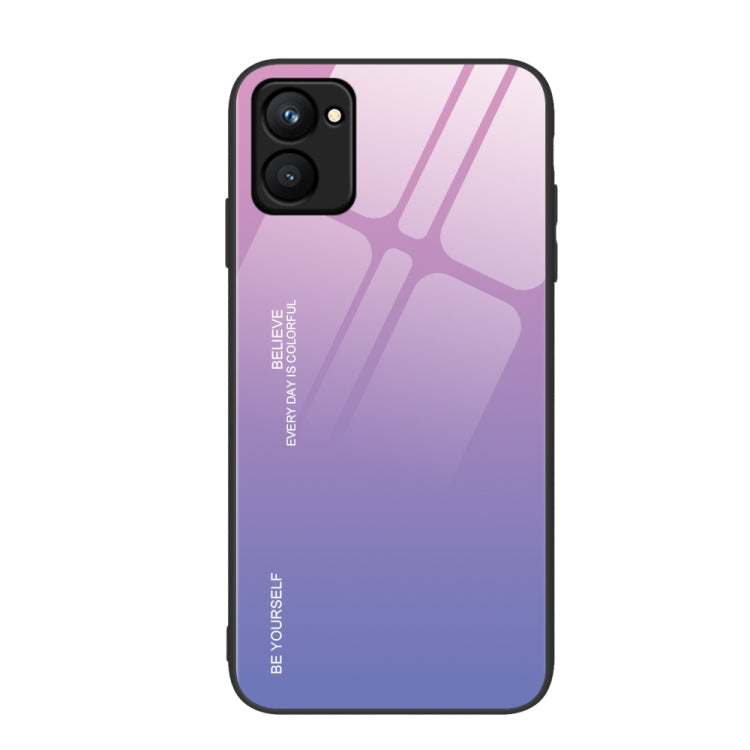 For Realme C33 Gradient Color Glass Phone Case