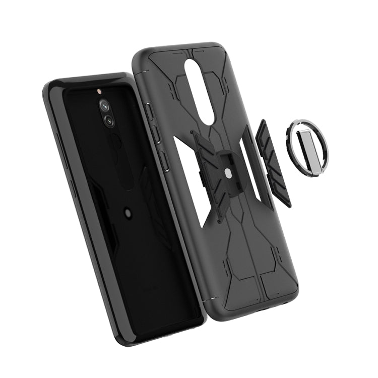 For Xiaomi Redmi 8 / 8A Tank Three-stage Splicing Shockproof TPU + PC + Metal Case with Ring Holder