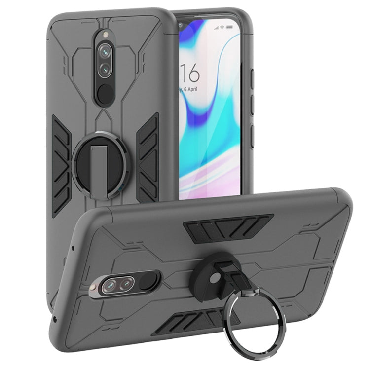 For Xiaomi Redmi 8 / 8A Tank Three-stage Splicing Shockproof TPU + PC + Metal Case with Ring Holder