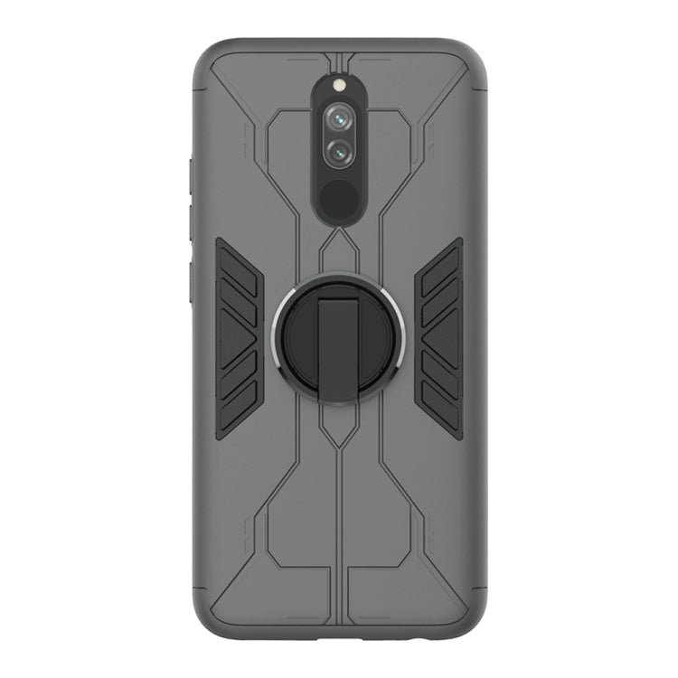 For Xiaomi Redmi 8 / 8A Tank Three-stage Splicing Shockproof TPU + PC + Metal Case with Ring Holder