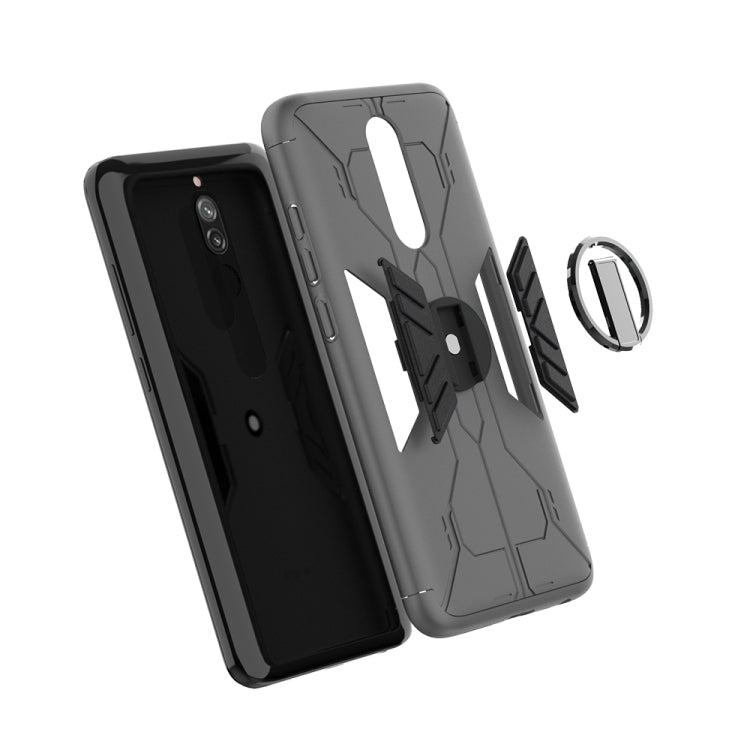 For Xiaomi Redmi 8 / 8A Tank Three-stage Splicing Shockproof TPU + PC + Metal Case with Ring Holder