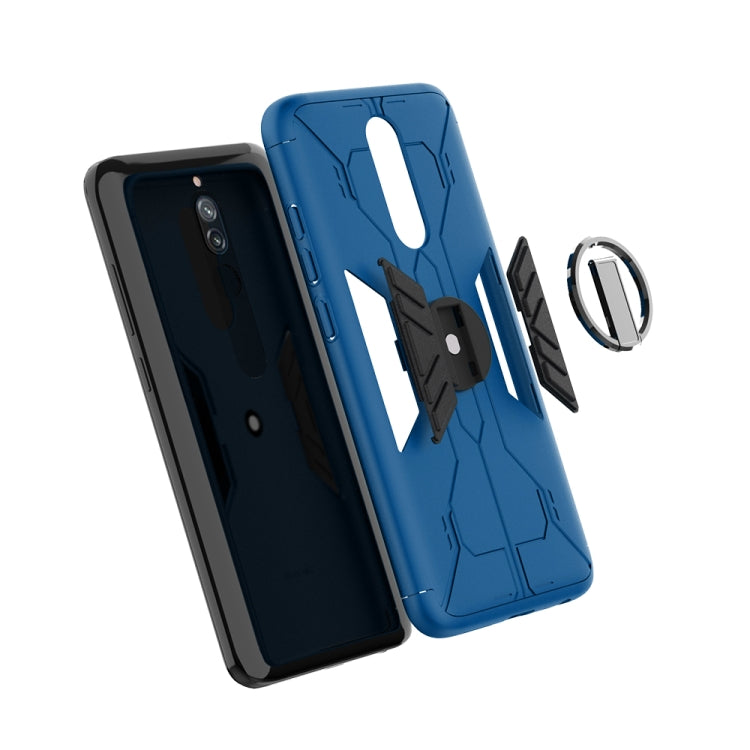 For Xiaomi Redmi 8 / 8A Tank Three-stage Splicing Shockproof TPU + PC + Metal Case with Ring Holder