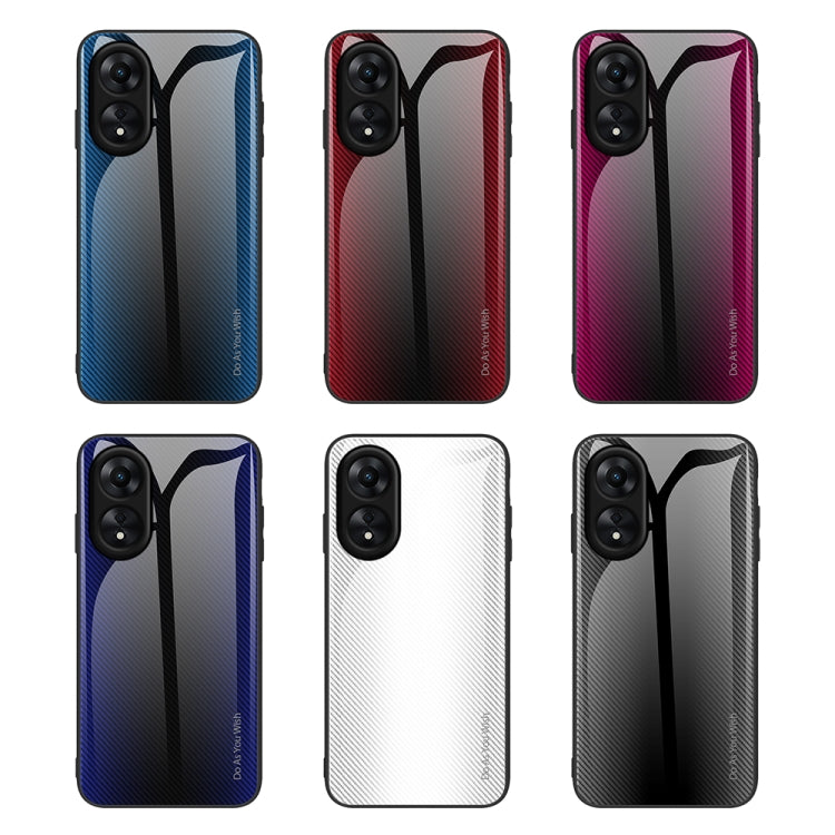 For OPPO A17 Texture Gradient Glass TPU Phone Case