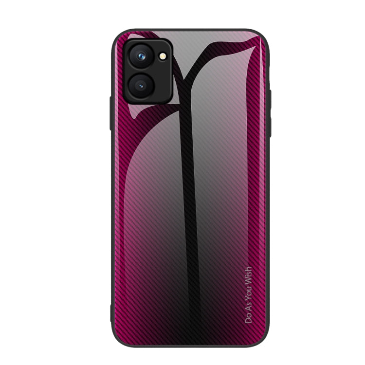 For Realme C33 Texture Gradient Glass TPU Phone Case