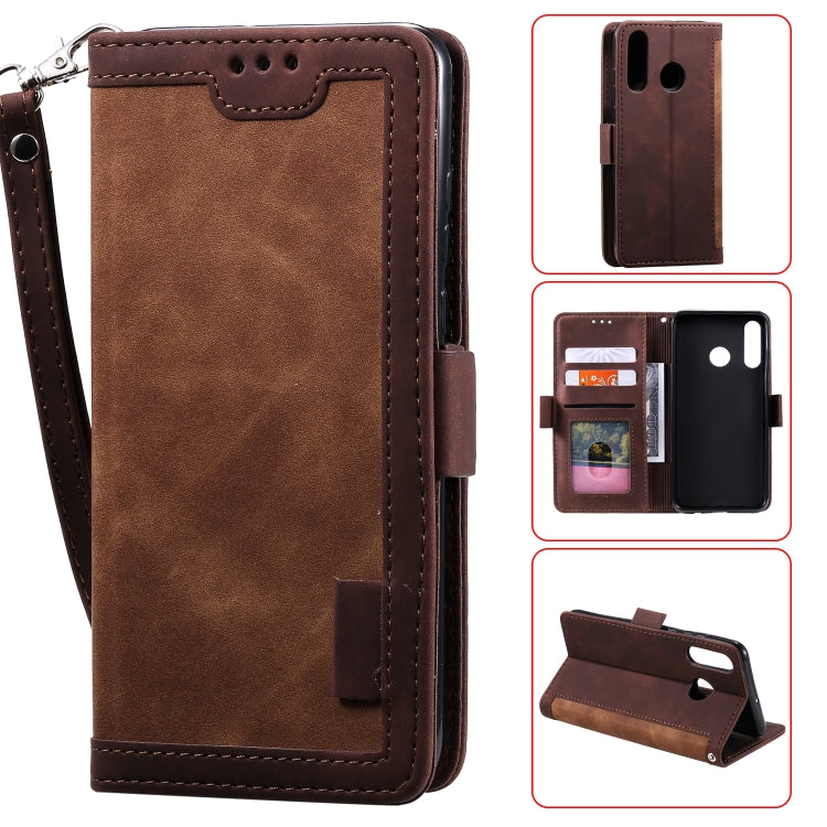 For Huawei Y6(2019) Retro Splicing Horizontal Flip Leather Case with Card Slots & Holder & Wallet