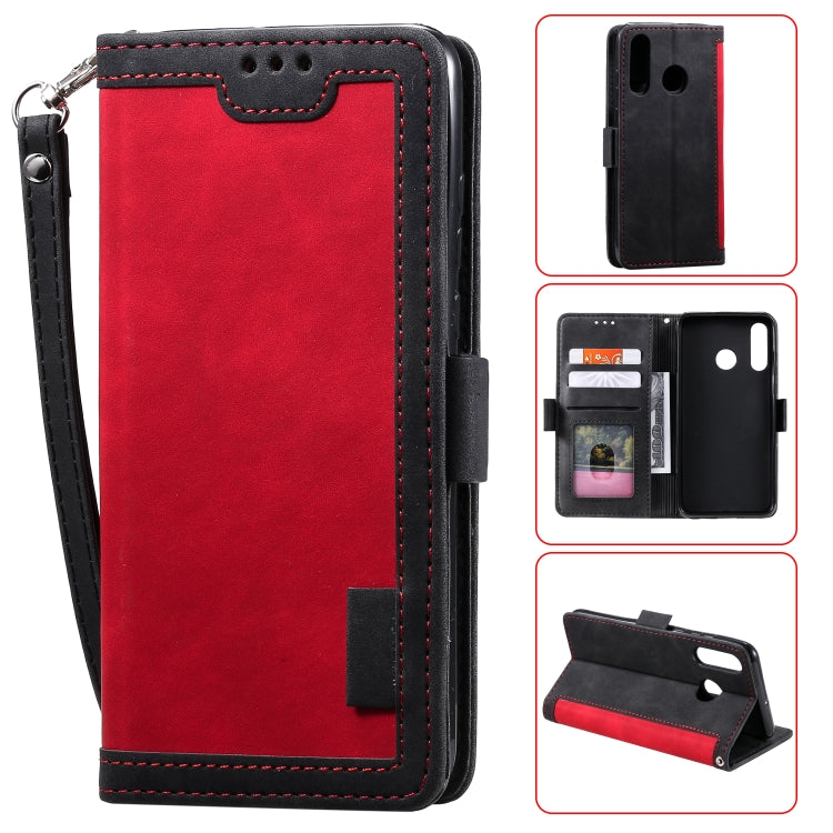 For Huawei Y6(2019) Retro Splicing Horizontal Flip Leather Case with Card Slots & Holder & Wallet