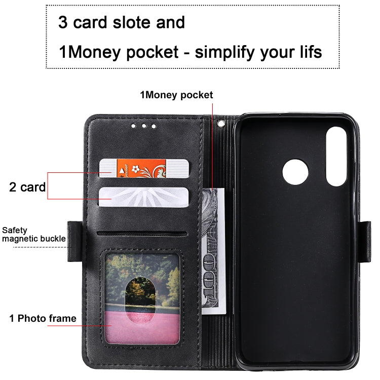 For Huawei Y7(2019) Retro Splicing Horizontal Flip Leather Case with Card Slots & Holder & Wallet