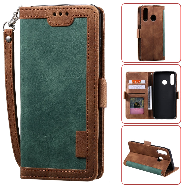 For Huawei Y7(2019) Retro Splicing Horizontal Flip Leather Case with Card Slots & Holder & Wallet