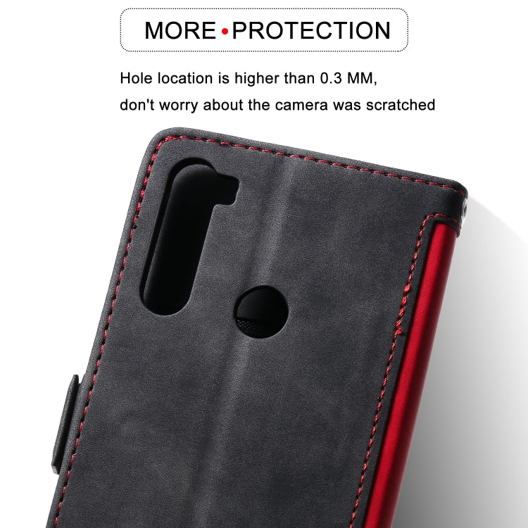 For Xiaomi Redmi Note 8T Retro Splicing Horizontal Flip Leather Case with Card Slots & Holder & Wallet