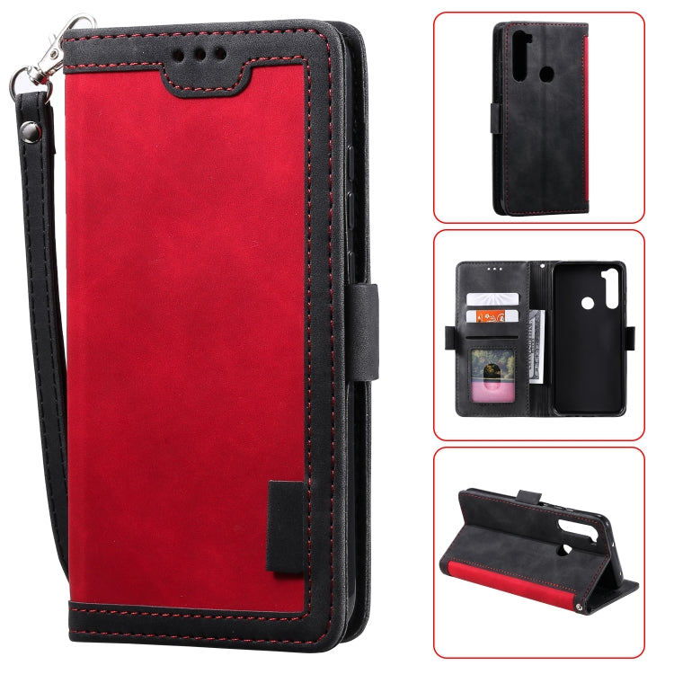 For Xiaomi Redmi Note 8T Retro Splicing Horizontal Flip Leather Case with Card Slots & Holder & Wallet