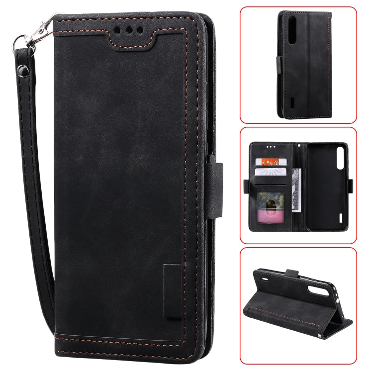 For Xiaomi Mi A3 / CC9 Retro Splicing Horizontal Flip Leather Case with Card Slots & Holder & Wallet