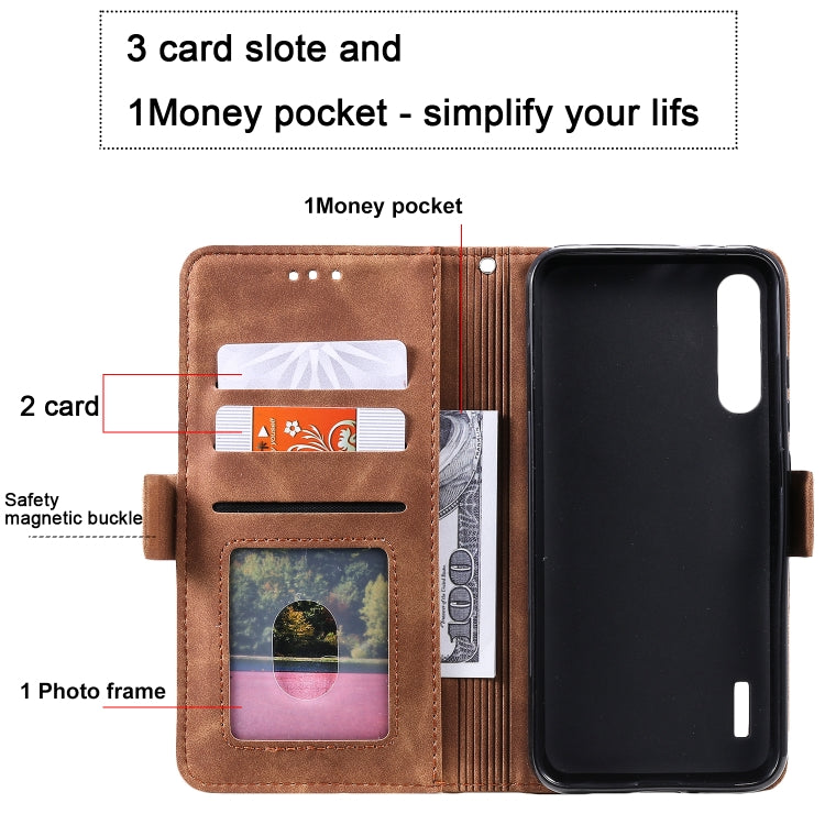 For Xiaomi Mi A3 / CC9 Retro Splicing Horizontal Flip Leather Case with Card Slots & Holder & Wallet