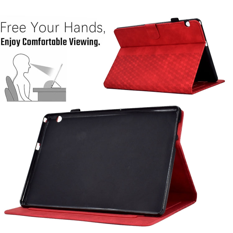 For Huawei MatePad T5 10.0 Rhombus Embossed Leather Smart Tablet Case