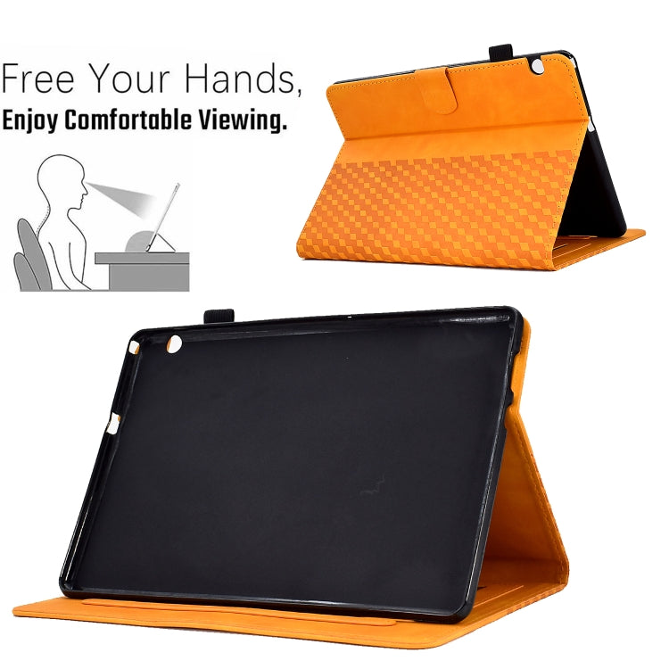 For Huawei MatePad T5 10.0 Rhombus Embossed Leather Smart Tablet Case