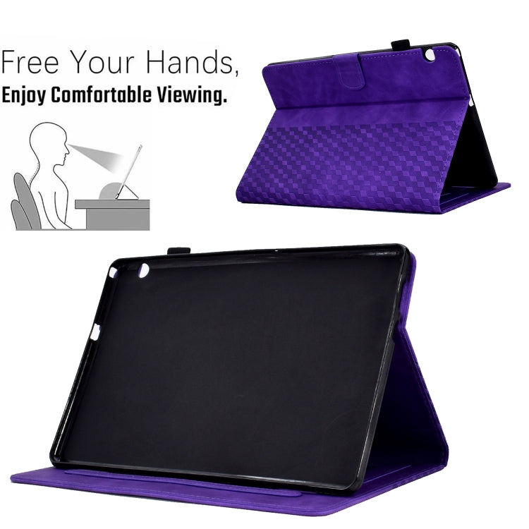 For Huawei MatePad T5 10.0 Rhombus Embossed Leather Smart Tablet Case