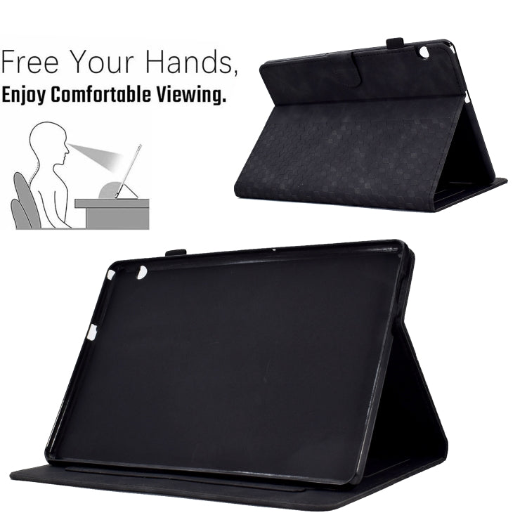 For Huawei MatePad T5 10.0 Rhombus Embossed Leather Smart Tablet Case