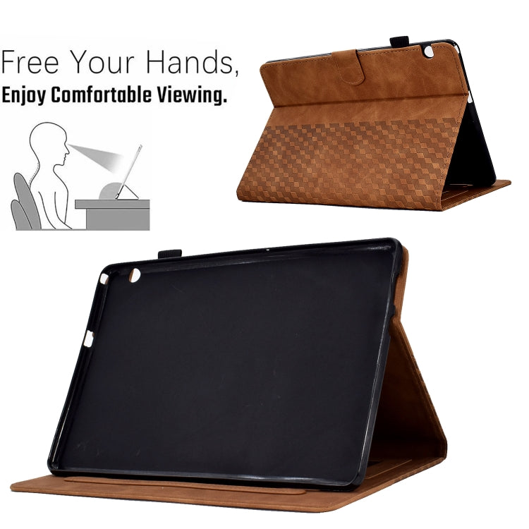 For Huawei MatePad T5 10.0 Rhombus Embossed Leather Smart Tablet Case