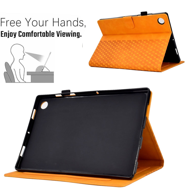 For Lenovo Tab M10 Plus Gen 3 Rhombus Embossed Leather Smart Tablet Case