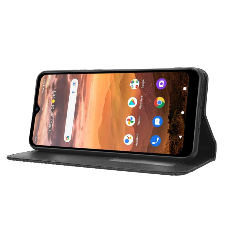 For AT&T Motivate Max U668AA / Cricket Ovation 3 Magnetic Buckle Retro Texture Leather Phone Case