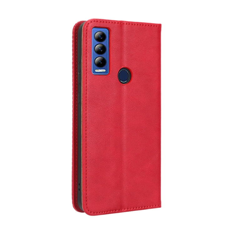 For AT&T Motivate Max U668AA / Cricket Ovation 3 Magnetic Buckle Retro Texture Leather Phone Case