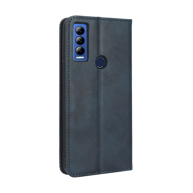 For AT&T Motivate Max U668AA / Cricket Ovation 3 Magnetic Buckle Retro Texture Leather Phone Case