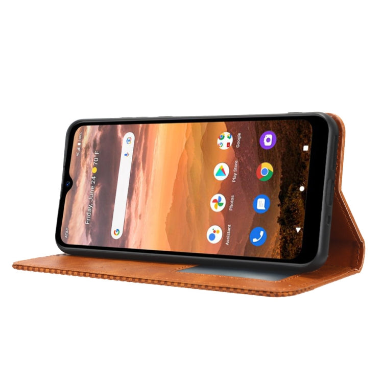 For AT&T Motivate Max U668AA / Cricket Ovation 3 Magnetic Buckle Retro Texture Leather Phone Case