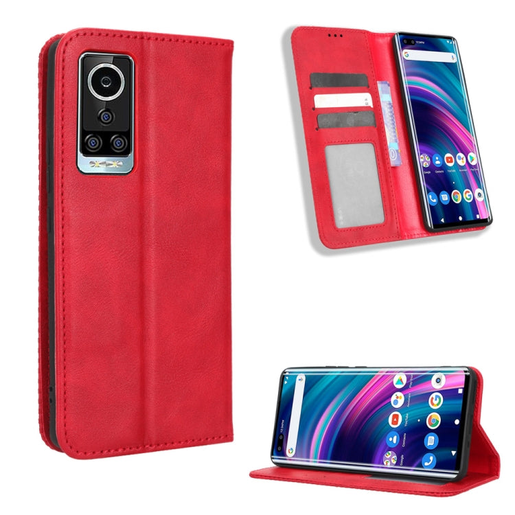 For BLU Bold N2 Magnetic Buckle Retro Texture Leather Phone Case