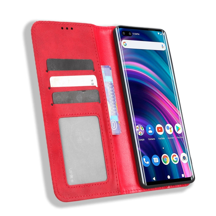 For BLU Bold N2 Magnetic Buckle Retro Texture Leather Phone Case