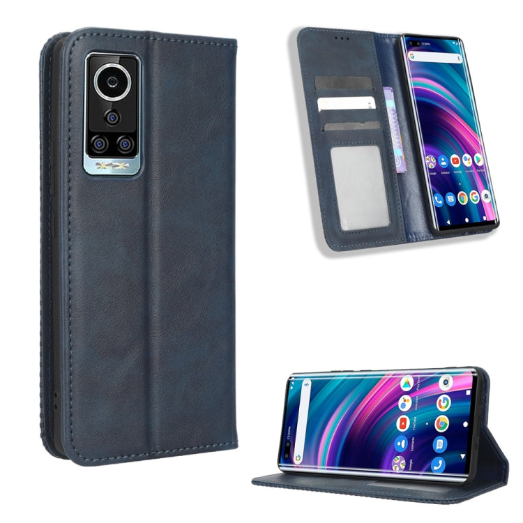 For BLU Bold N2 Magnetic Buckle Retro Texture Leather Phone Case