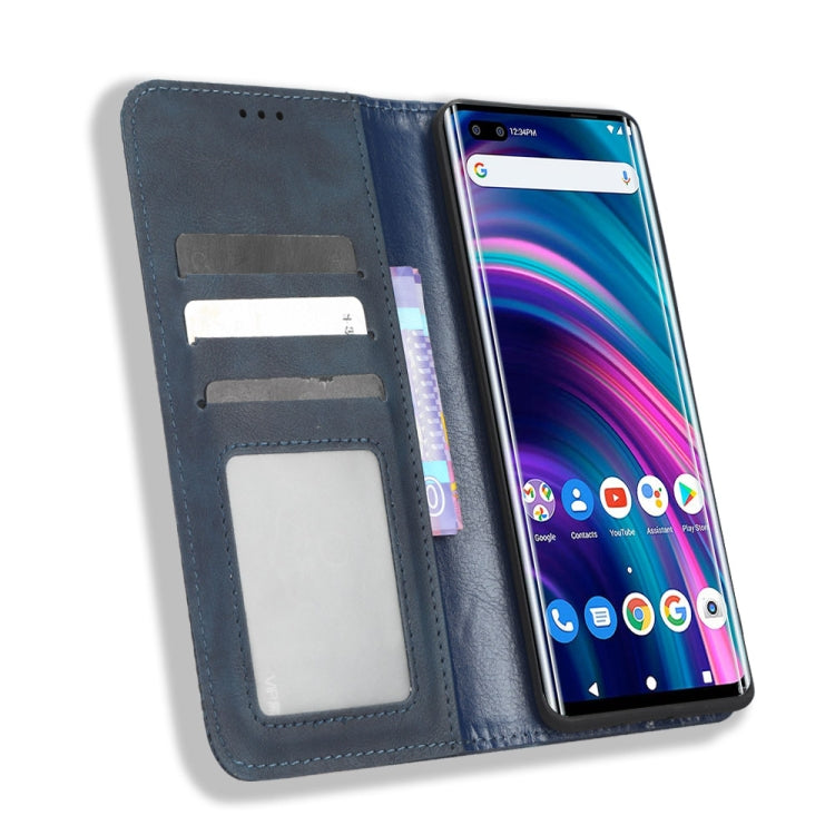 For BLU Bold N2 Magnetic Buckle Retro Texture Leather Phone Case