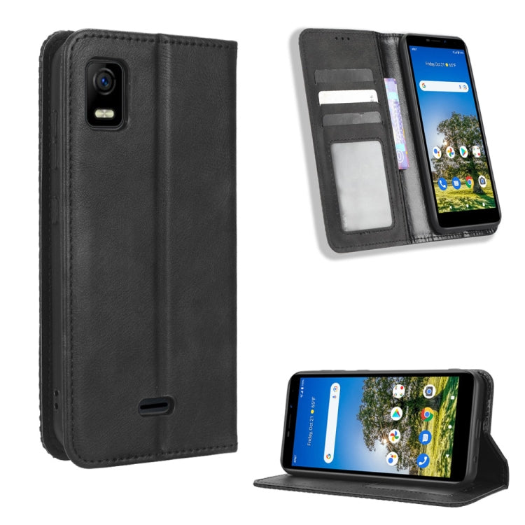 For AT&T Calypso 3 U328AA Magnetic Buckle Retro Texture Leather Phone Case