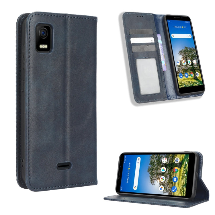 For AT&T Calypso 3 U328AA Magnetic Buckle Retro Texture Leather Phone Case