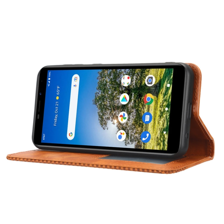 For AT&T Calypso 3 U328AA Magnetic Buckle Retro Texture Leather Phone Case