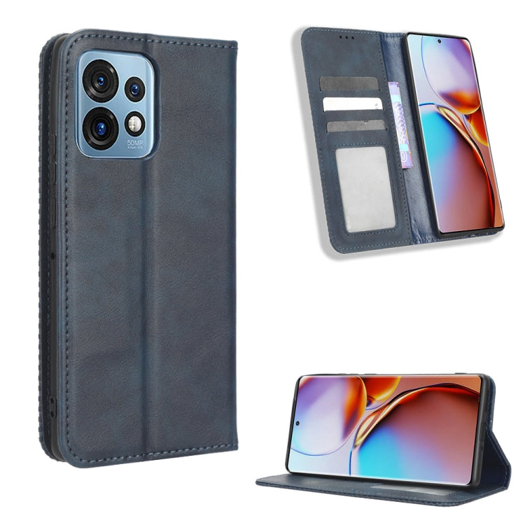 For Motorola Moto X40 Pro Magnetic Buckle Retro Texture Leather Phone Case