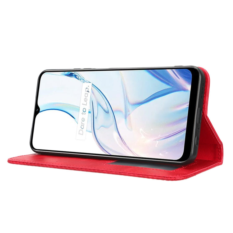 For Realme C30 / C30s Magnetic Buckle Retro Texture Leather Phone Case