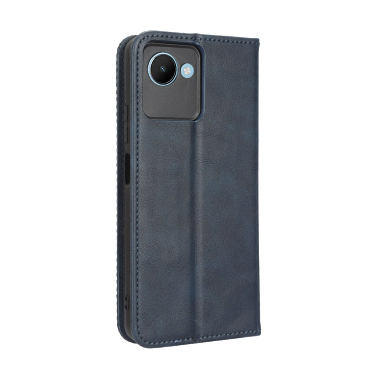 For Realme C30 / C30s Magnetic Buckle Retro Texture Leather Phone Case