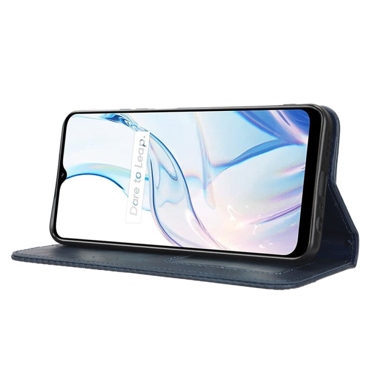 For Realme C30 / C30s Magnetic Buckle Retro Texture Leather Phone Case