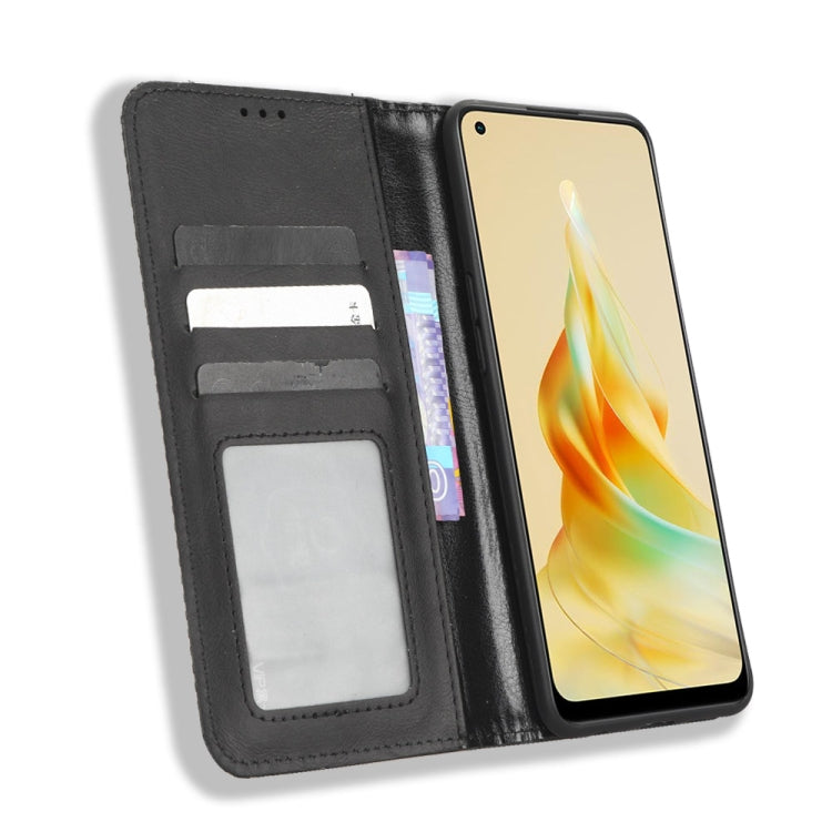 For OPPO Reno8 T 4G Magnetic Buckle Retro Texture Leather Phone Case