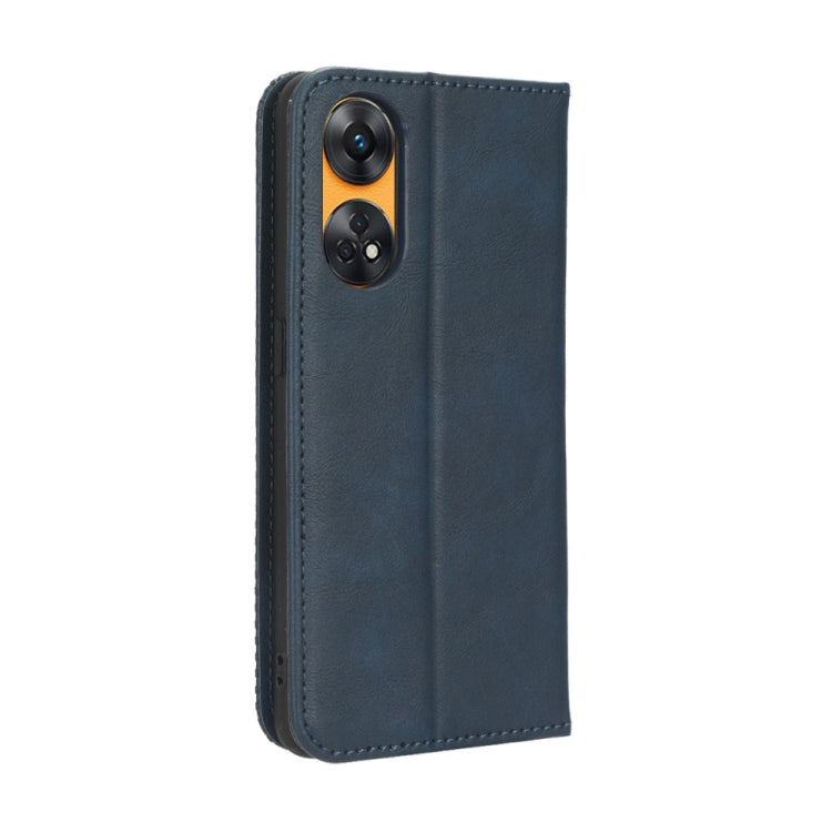 For OPPO Reno8 T 4G Magnetic Buckle Retro Texture Leather Phone Case