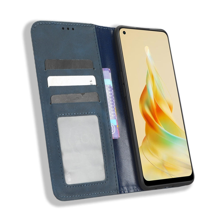 For OPPO Reno8 T 4G Magnetic Buckle Retro Texture Leather Phone Case