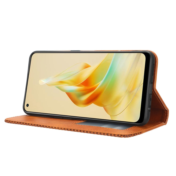 For OPPO Reno8 T 4G Magnetic Buckle Retro Texture Leather Phone Case