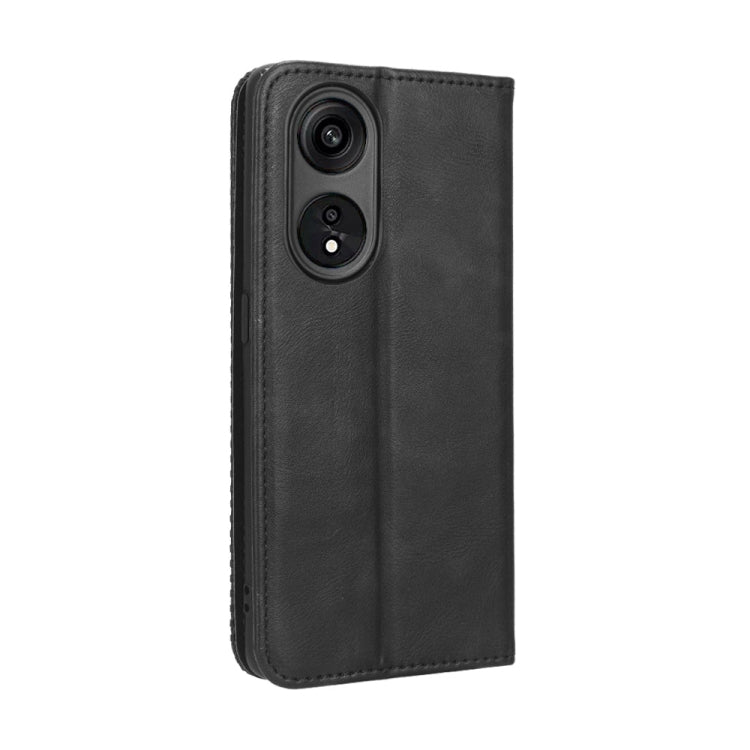 For OPPO Reno8 T 5G / A1 Pro Magnetic Buckle Retro Texture Leather Phone Case