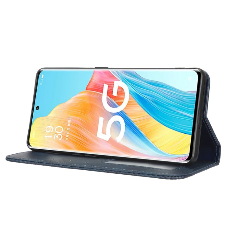 For OPPO Reno8 T 5G / A1 Pro Magnetic Buckle Retro Texture Leather Phone Case