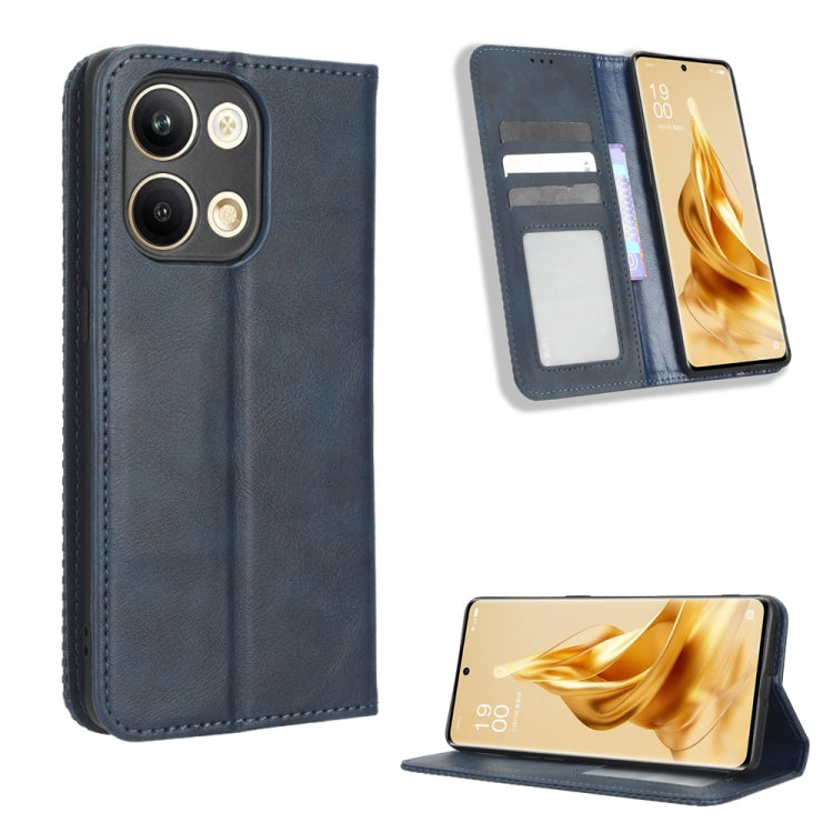 For OPPO Reno9 / Reno9 Pro 5G Magnetic Buckle Retro Texture Leather Phone Case