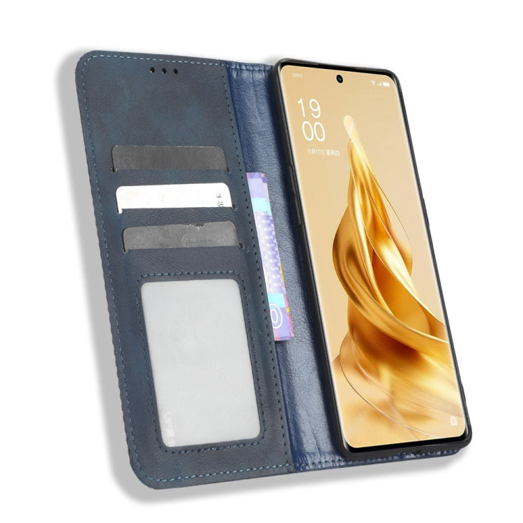 For OPPO Reno9 / Reno9 Pro 5G Magnetic Buckle Retro Texture Leather Phone Case