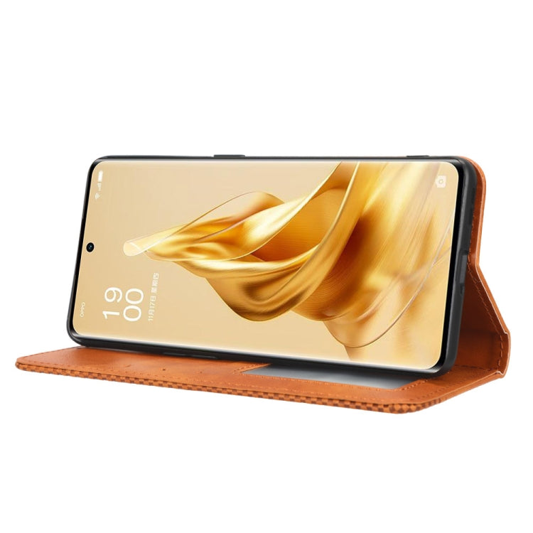 For OPPO Reno9 / Reno9 Pro 5G Magnetic Buckle Retro Texture Leather Phone Case