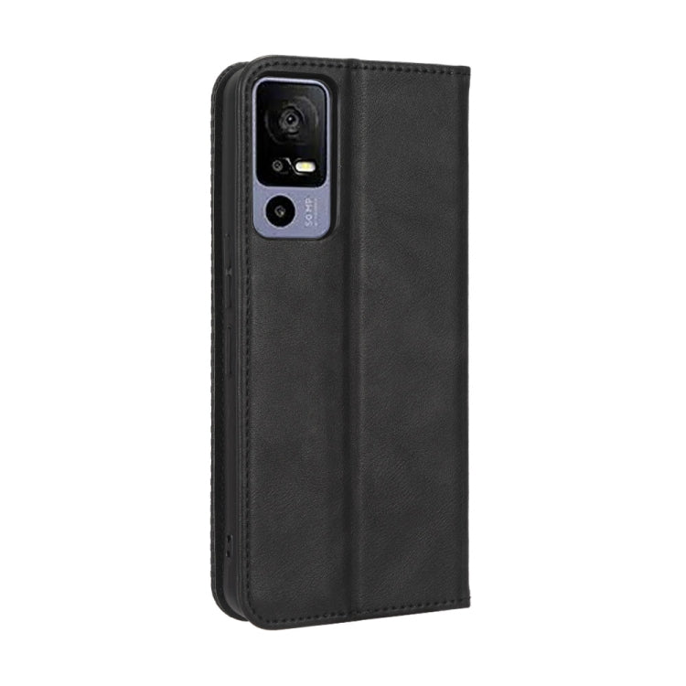 For TCL 40 R 5G Magnetic Buckle Retro Texture Leather Phone Case