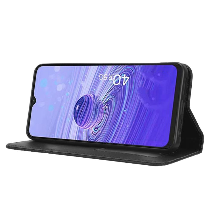 For TCL 40 R 5G Magnetic Buckle Retro Texture Leather Phone Case