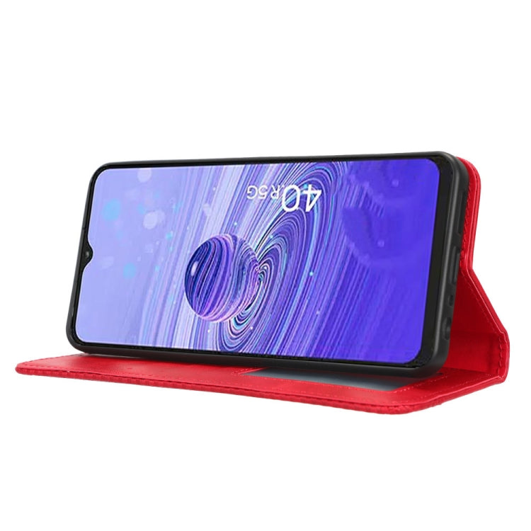 For TCL 40 R 5G Magnetic Buckle Retro Texture Leather Phone Case