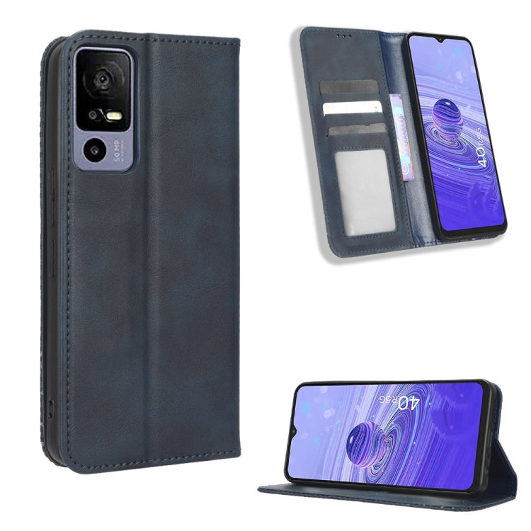 For TCL 40 R 5G Magnetic Buckle Retro Texture Leather Phone Case